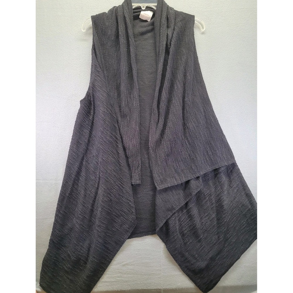 Nymphe Womens Cardigan Waterfall Cascade Sleeveless Sweater One Size Black BOHO